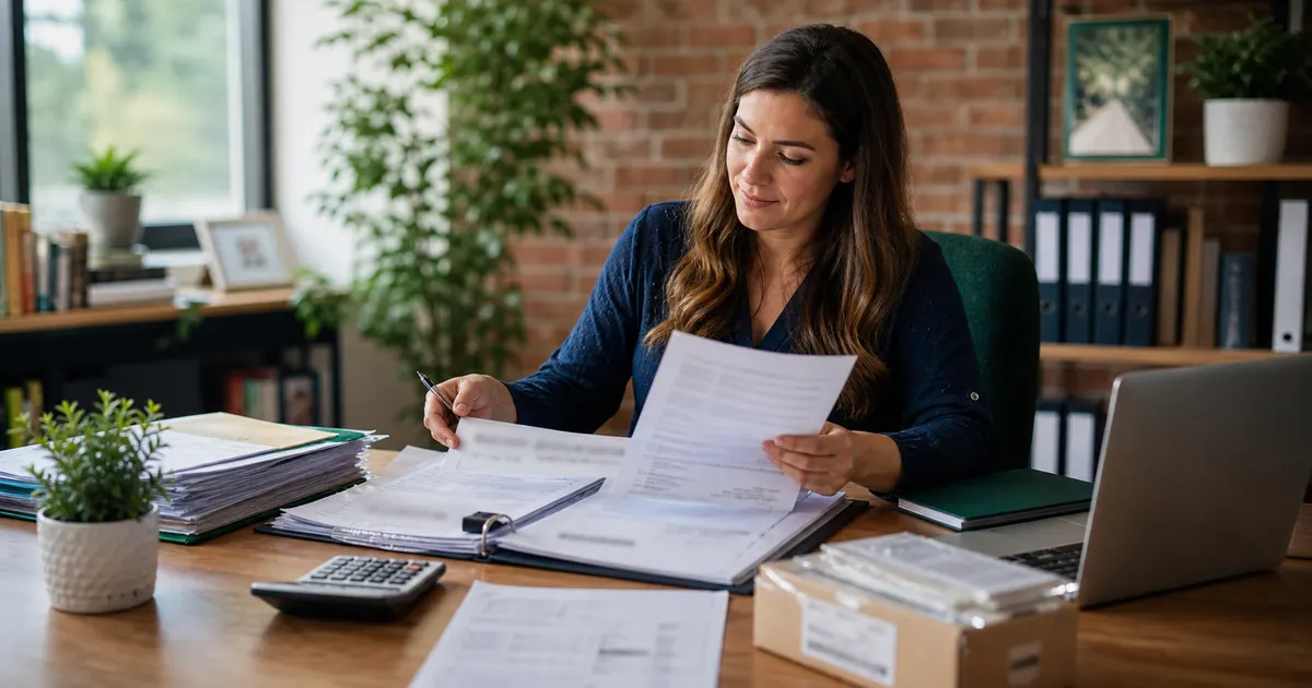 ESA provider assembling an itemized Alabama ESA invoice with service, order and fulfillment records