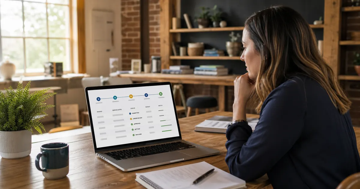 ESA provider reviewing ClassWallet submission, review, approval and settlement statuses for Arkansas