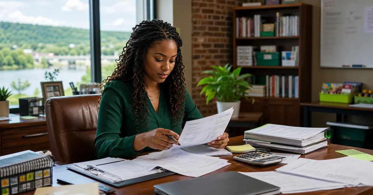 ESA provider assembling an itemized Missouri ESA invoice with service, order and fulfillment records
